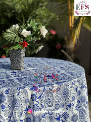 Blue Pottery Table Cover