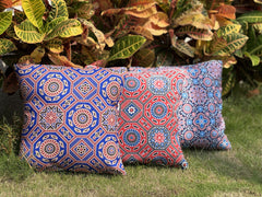 Ajrak-Themed Cushion Covers (Pair of 3)