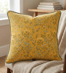 Sunlit Wildflower Cushion Cover With piping