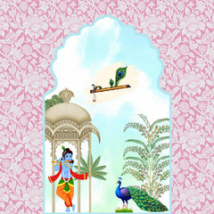 Krishna’s Vrindavan Serenity Backdrop