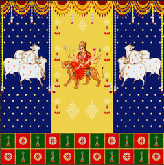 Maa Durga Gau Shakti Festive Backdrop