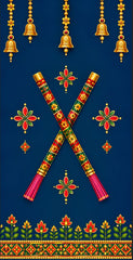 Royal Dandiya Sticks Navratri Scroll
