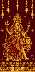 Maa Durga Golden Shakti Scroll