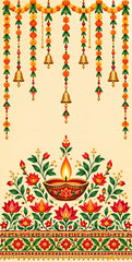 Divine Deep Jyoti Floral Scroll