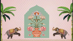 Royal Lotus Elephant Garden Backdrop