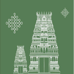 Sacred Gopuram Kolam Backdrop