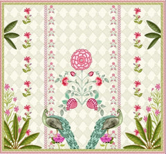 Pastel Peacock Floral Garden Backdrop