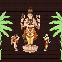 Divine Vishnu Lotus Darbar Backdrop