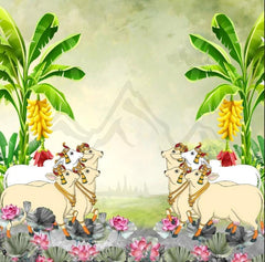 Sacred Banana Grove & Nandi Backdrop