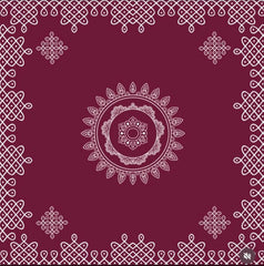 Maroon Kolam Mandala Backdrop