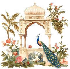 Royal Peacock Pavilion Garden Backdrop