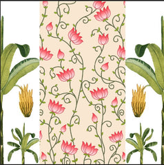 Lotus & Tropical Foliage Panel
