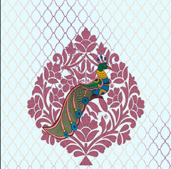 Peacock Floral Jali Elegance Backdrop