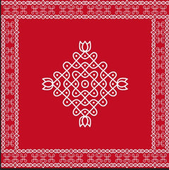 Traditional Indian Kolam & Muggulu Red Cultural Backdrop