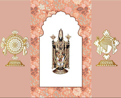Sacred Lord Venkateswara Tirupati Balaji Floral Backdrop
