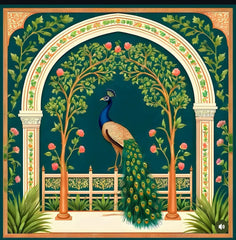 Royal Emerald Peacock Garden Backdrop
