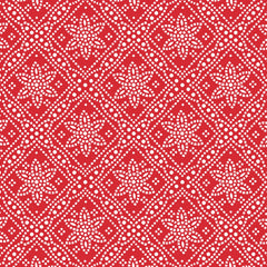 Traditional Red & White Bandhani Floral Grid Backdrop