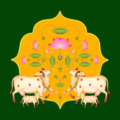 Lotus Kamadhenu Pichwai Backdrop