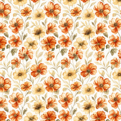 Ochre Floral Watercolor Meadow Backdrop