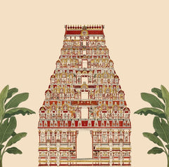 Majestic South Indian Gopuram Backdrop