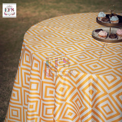 Yellow printed table cover