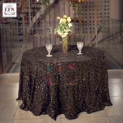 Black shimmer table cover