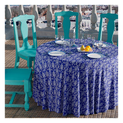 A beautiful overlay with extensive dark blue and white over lining detailing