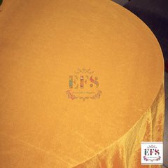 Yellow velvet table cover