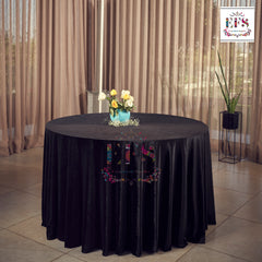 Black velvet table cover
