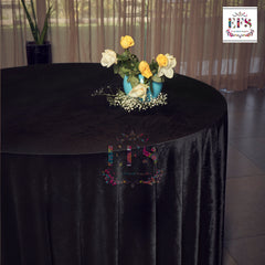 Black velvet table cover