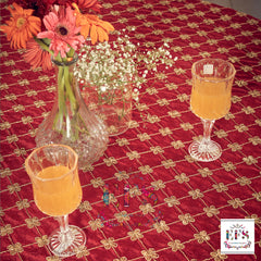 Red velvet table cover