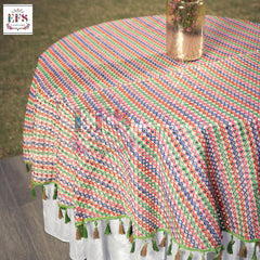 Mirror work tablecloth.