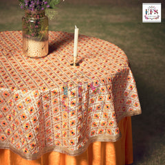 Embroidery mirror work table cover