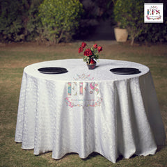 White Jacquard Table Cover