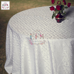 White Jacquard Table Cover