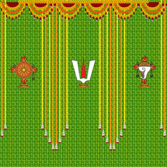 A Traditional backdrop for a South Indian event.