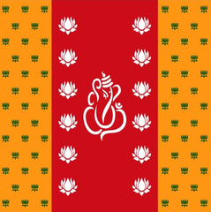 A Ganpati Backdrop Cloth For Decoration