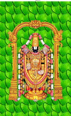 Venkateswara Balaji Backdrop with Light Betel Leaves.