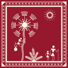 A Warli painting print Backdrop