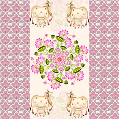 Pichwai Cow and Lotus design backdrop.