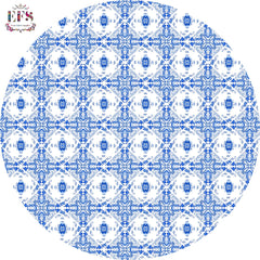 Blue pottery design table cover