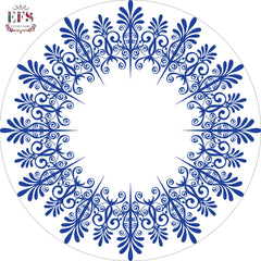 Blue pottery design table cover