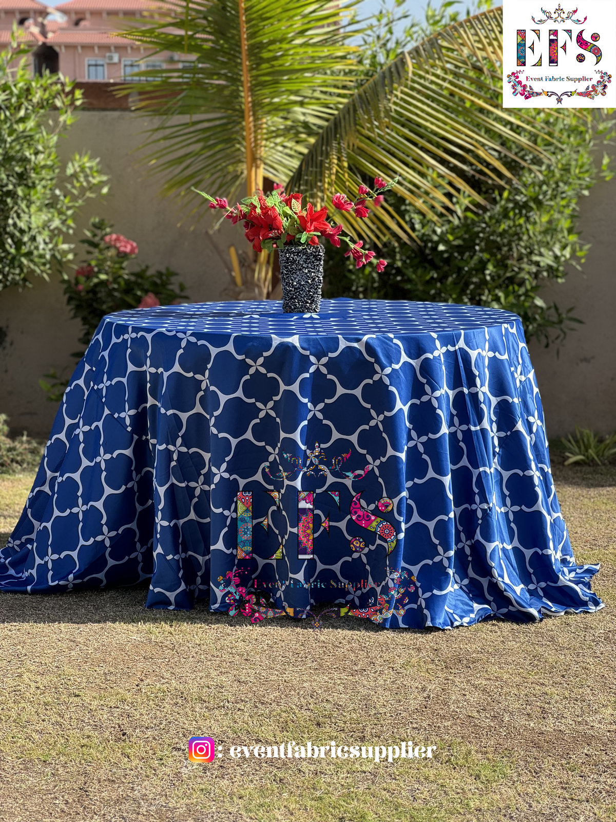 Blue Pottery Table Cover