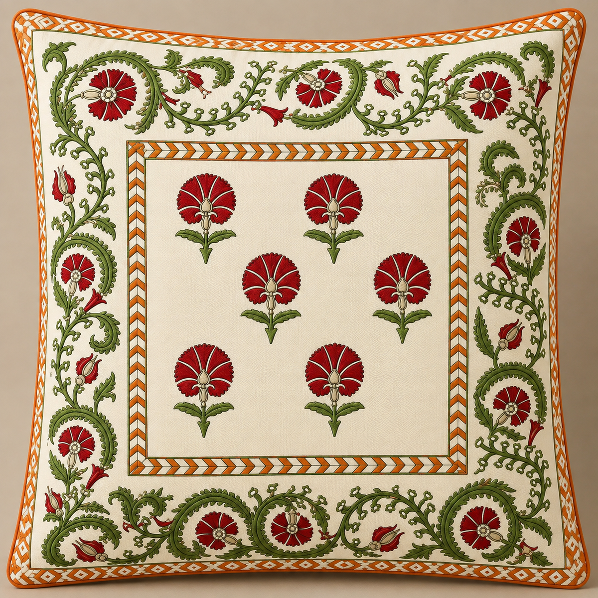 Digital Cushion Cover With Piping