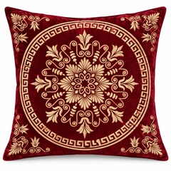 Regal Maroon Medallion Cushion Cover