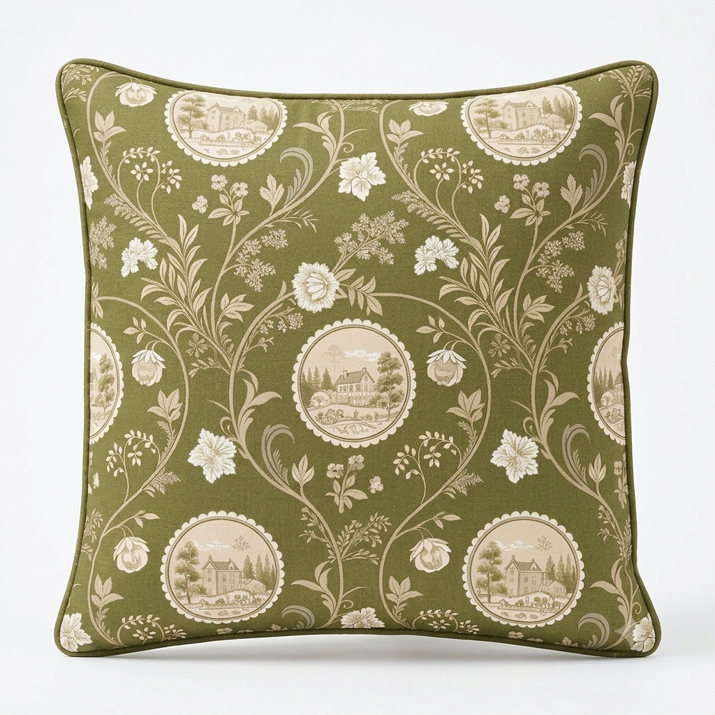 Digital Cushion Cover With Piping