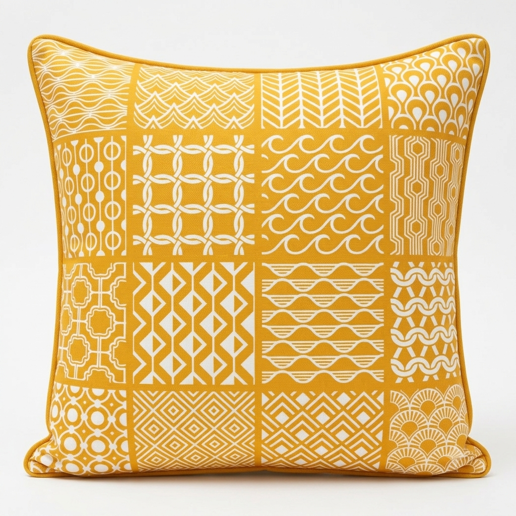 Digital Cushion Cover With Piping