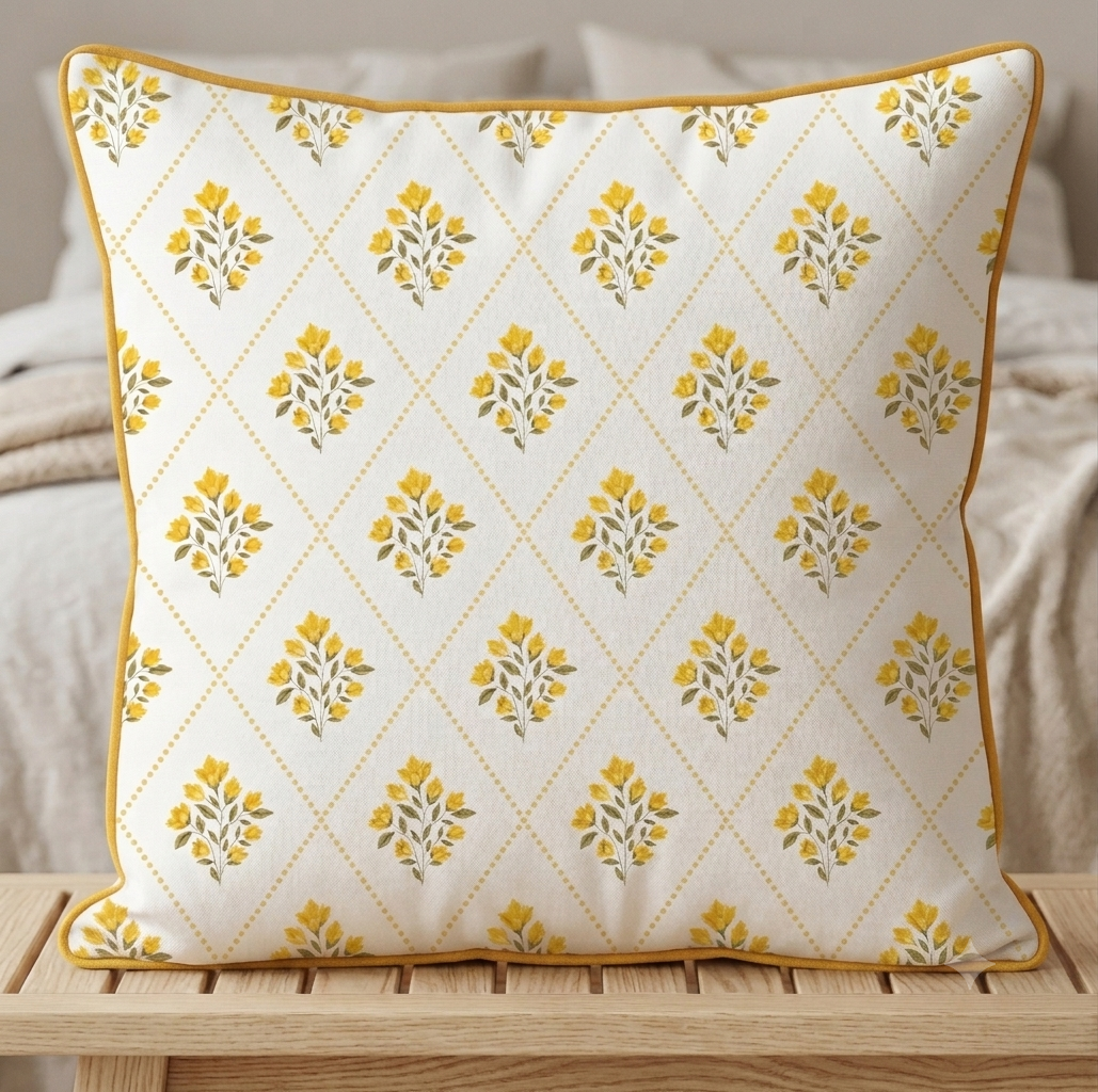 Digital Cushion Cover With Piping