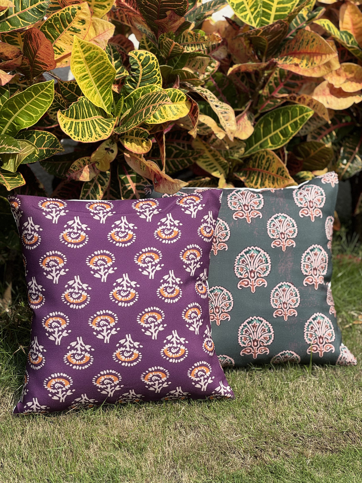 Ajrak-Themed Cushion Covers (Pair of 2)
