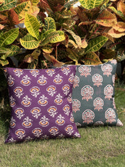 Ajrak-Themed Cushion Covers (Pair of 2)